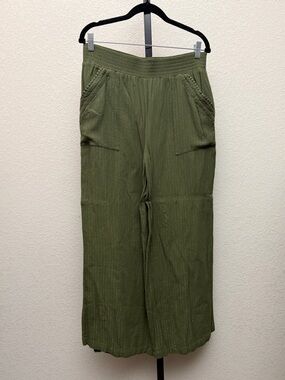 INC International Concepts Women’s Olive Elastic Waist Flowy Pants
